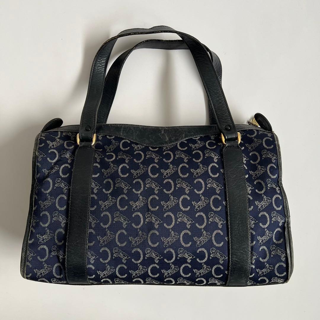 バッグ CELINE C MACADAM CANVAS MINI BOSTON BAG