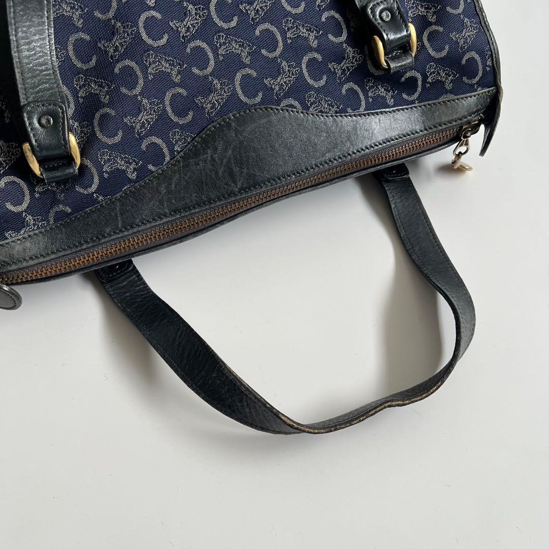 バッグ CELINE C MACADAM CANVAS MINI BOSTON BAG