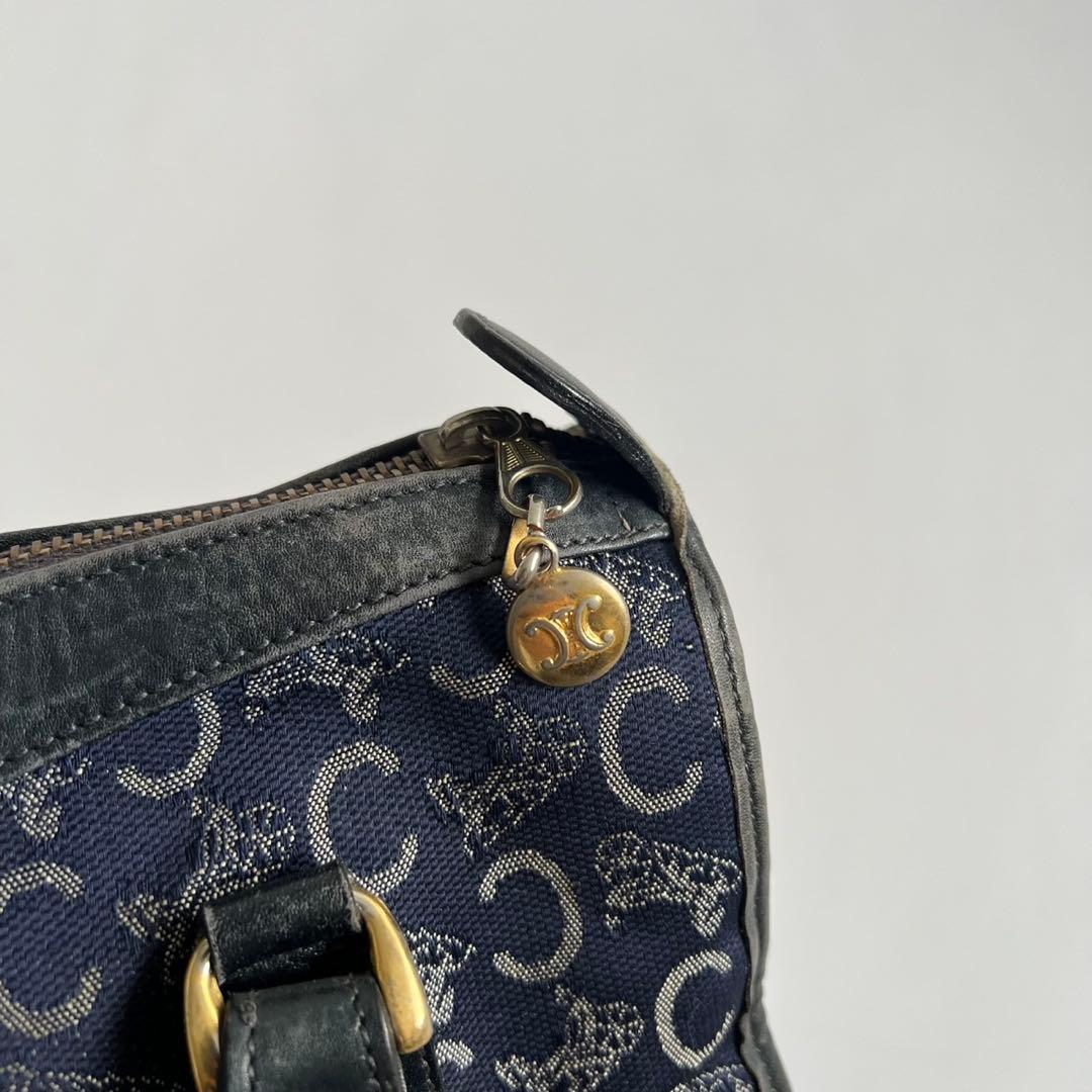 バッグ CELINE C MACADAM CANVAS MINI BOSTON BAG