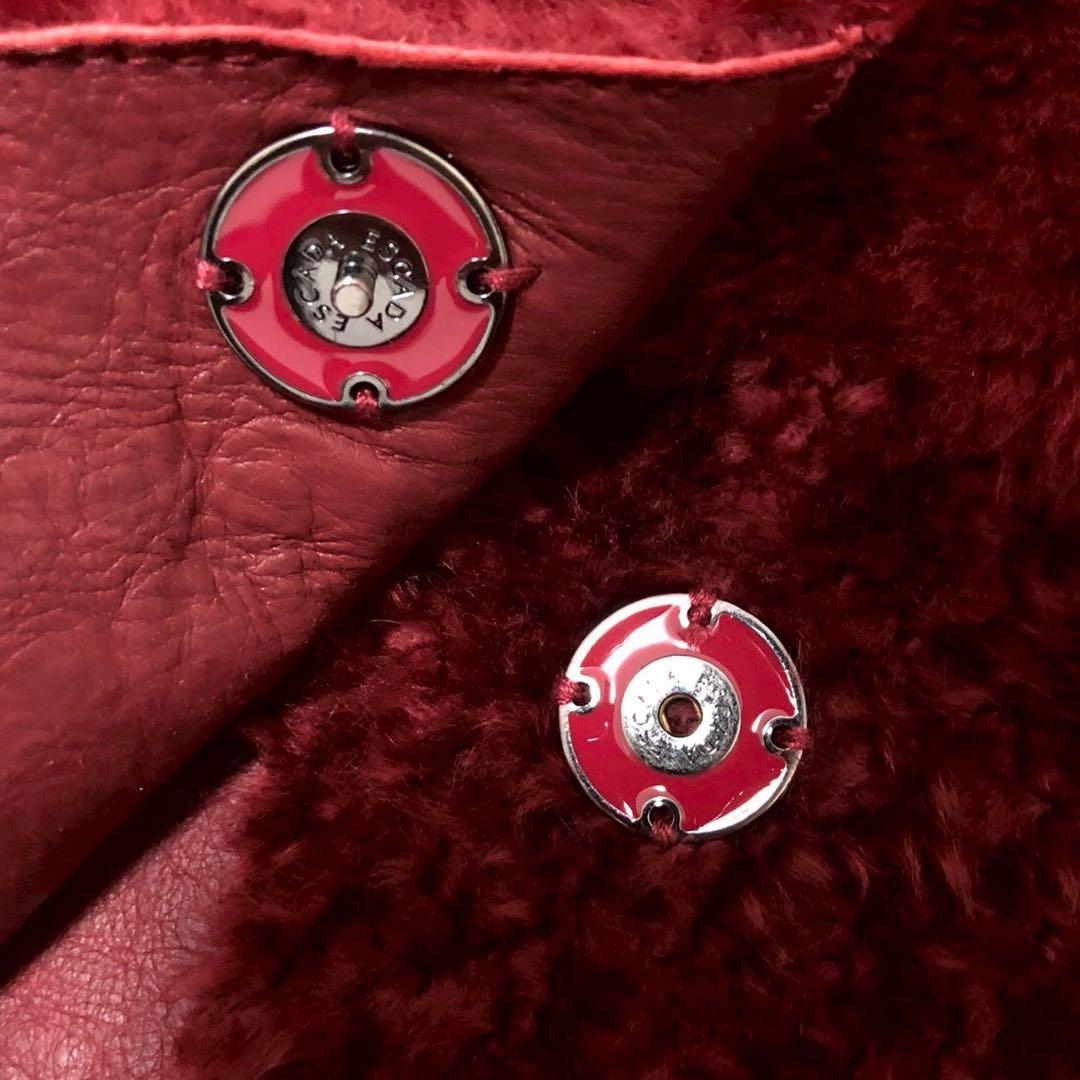 最高級◎美品◎Escada ロングコート 赤 レッド ムートン調 レディース