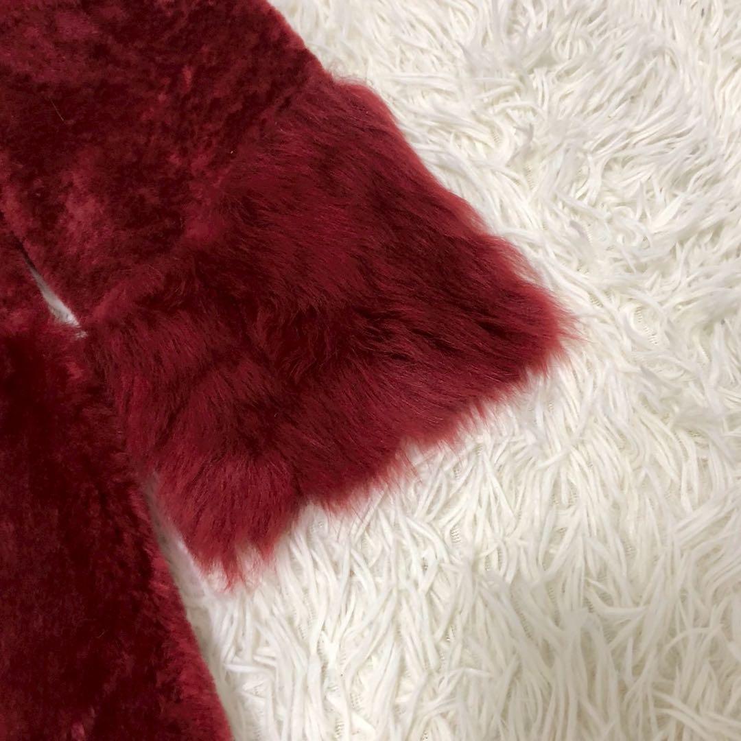 最高級◎美品◎Escada ロングコート 赤 レッド ムートン調 レディース