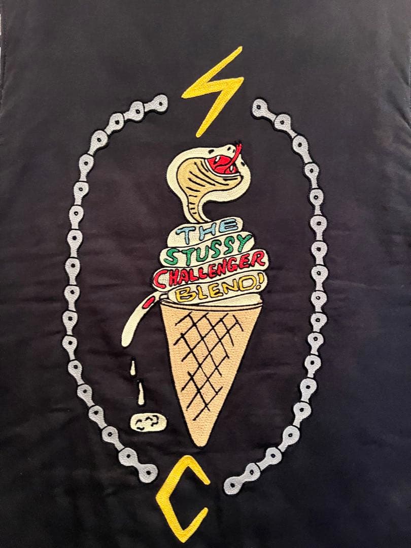 CHALLENGER ×STUSSY VEST 刺繍ベスト サイズ　M ブラック