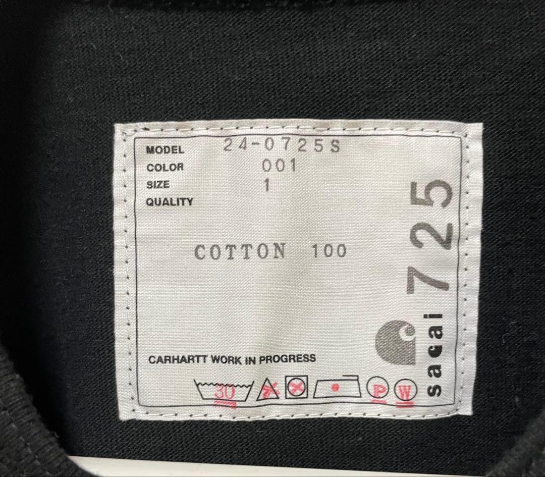 sacai×Carhartt サカイ×カーハート Tシャツ 黒