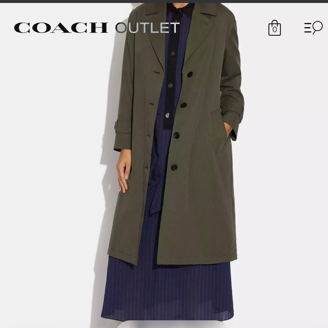 極美品⭐︎COACH 現行品 リラックス ロング トレンチコート カーキ XS