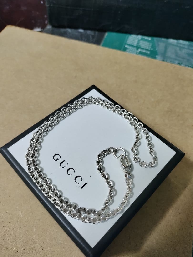 GUCCI グッチ シルバー925 チェーンネックレス イタリア製 高級感あり