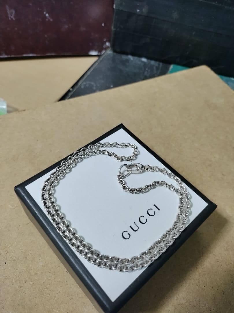 GUCCI グッチ シルバー925 チェーンネックレス イタリア製 高級感あり