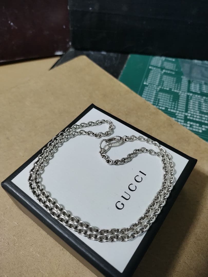 GUCCI グッチ シルバー925 チェーンネックレス イタリア製 高級感あり