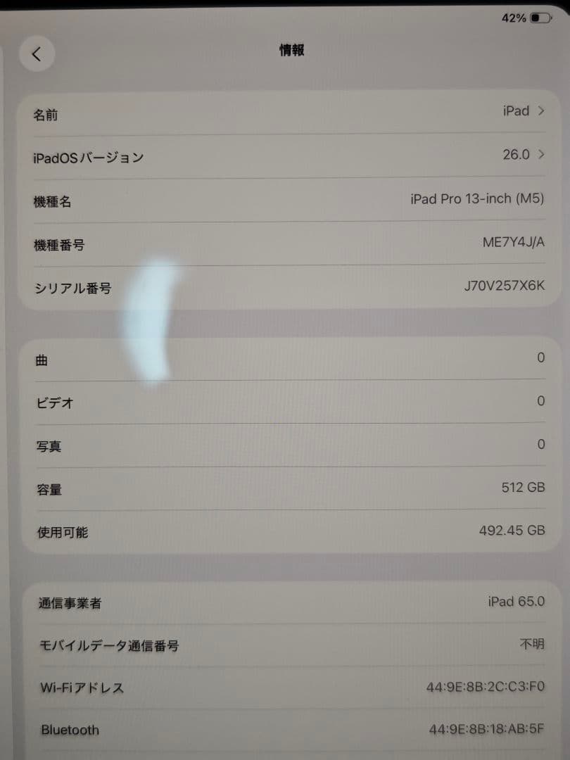iPad本体 iPad Pro 13-inch (M5) 512GB
