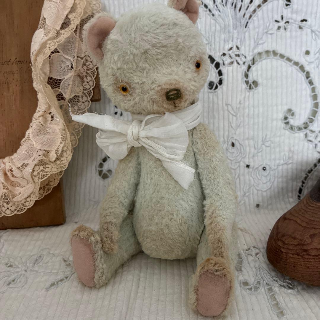 ブルー グリーンベア ぬいぐるみ ハンドメイド 海外作家