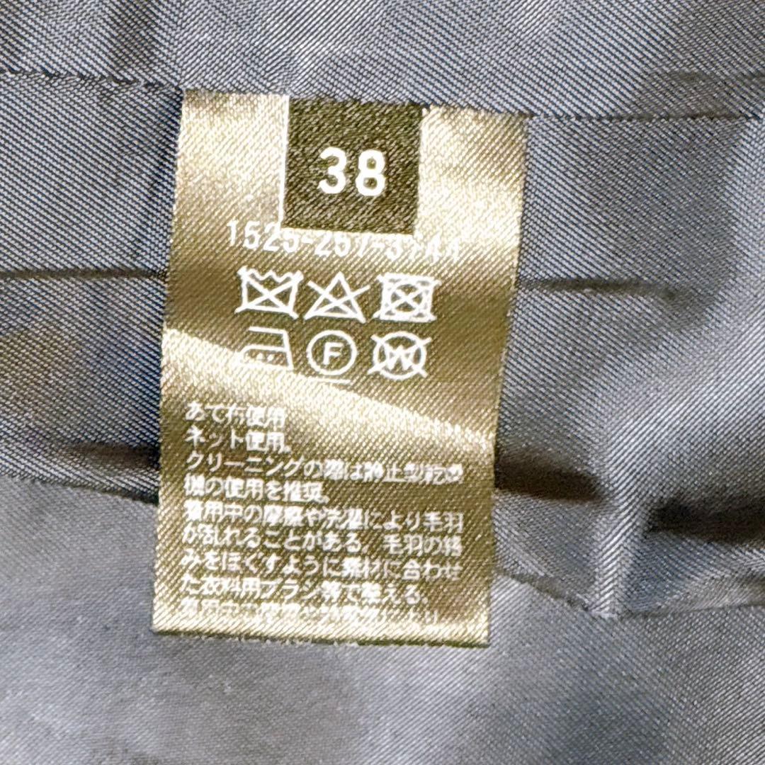 【美品】ユナイテッドアローズ ノーカラーコート カシミヤ混 ネイビー イタリア