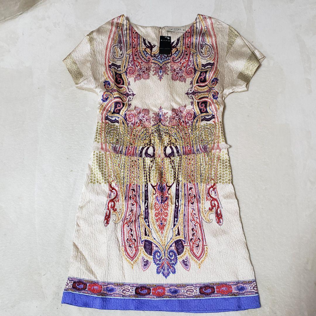 エトロ　ETRO 新品 タグ付き ひざ丈ワンピース 半袖　カットソー　Tシャツ