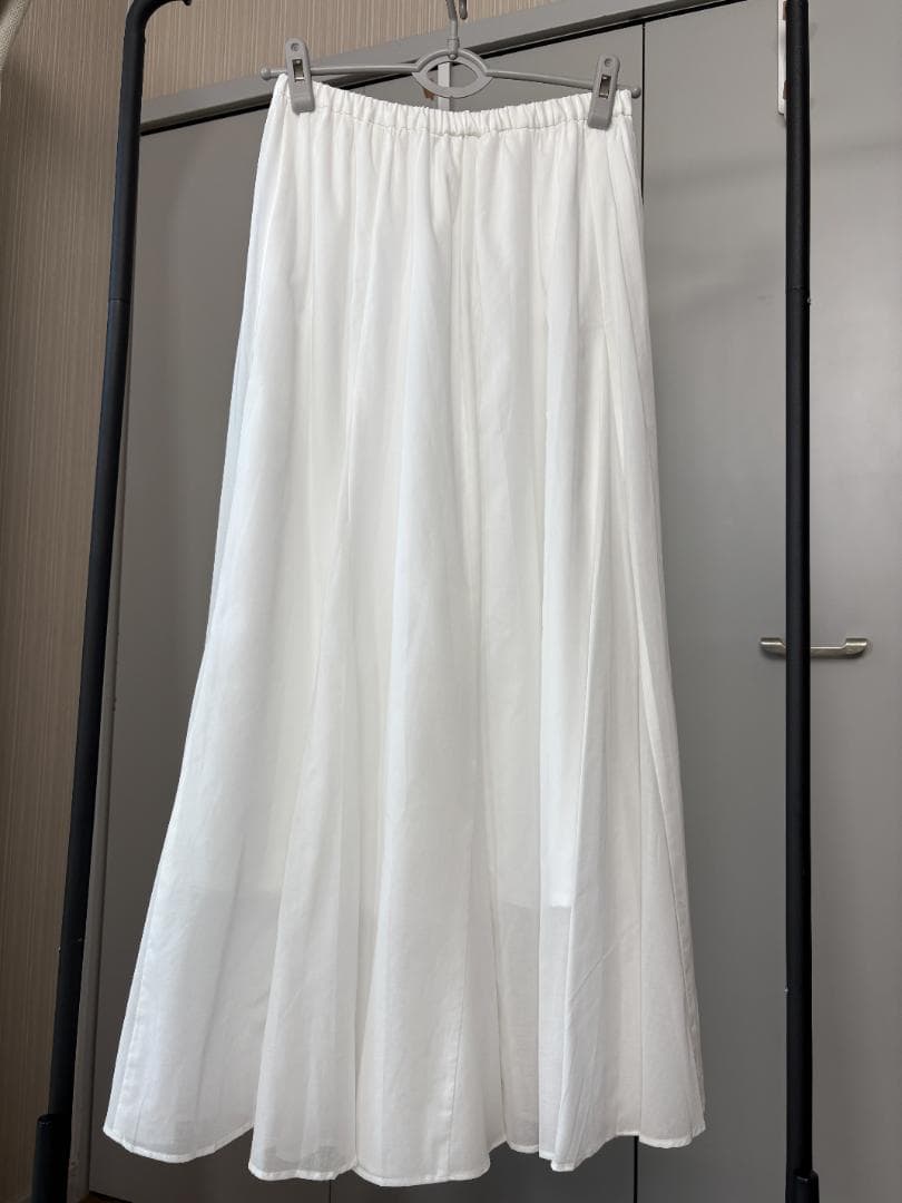 Loungedress コットンシアーギャザースカート　オフホワイト