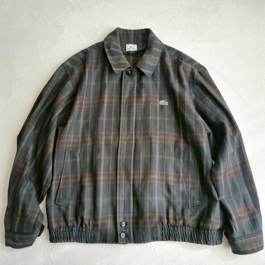 ラコステ◇スイングトップ チェック ブルゾン フルジップ ヴィンテージ 90s