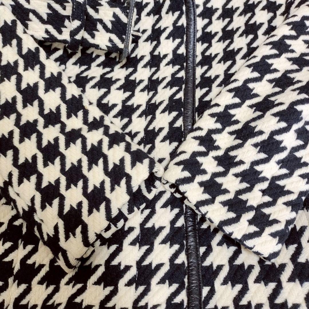 ボッシュ◇ロングコート カシミヤ 38スタンドカラー ベルト ジップ レザー
