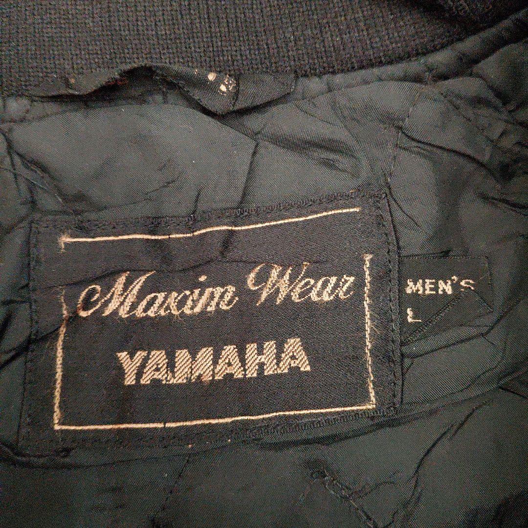 90s YAMAHA 中綿 レーシングジャケット 黒 刺繍ロゴ 一点物