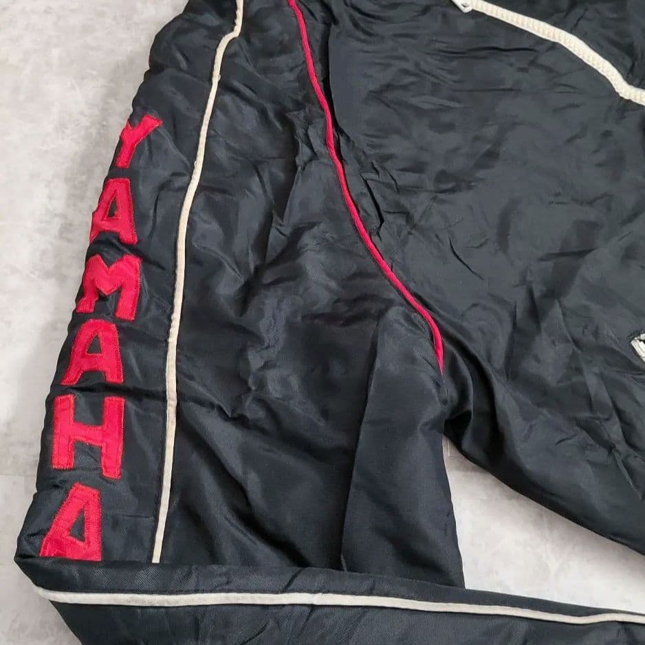 90s YAMAHA 中綿 レーシングジャケット 黒 刺繍ロゴ 一点物