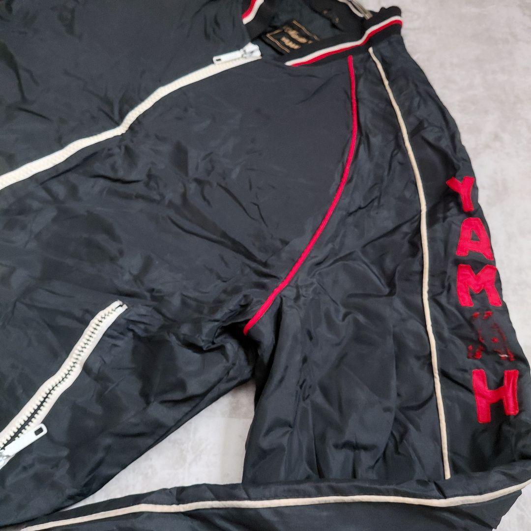 90s YAMAHA 中綿 レーシングジャケット 黒 刺繍ロゴ 一点物