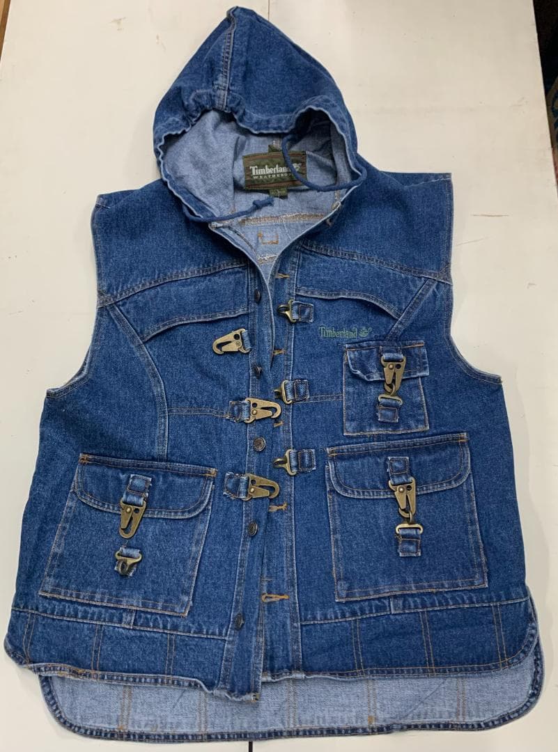 90s新品TIMBERLANDティンバーランド デニムベストジャケット ヴィンテ