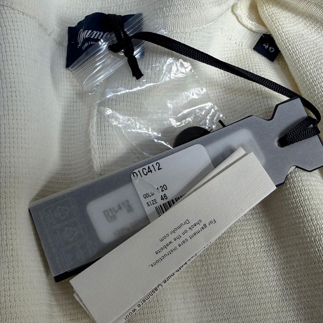 J6281 新品 ドルモア ミラノリブニットジャケット ホワイト 46