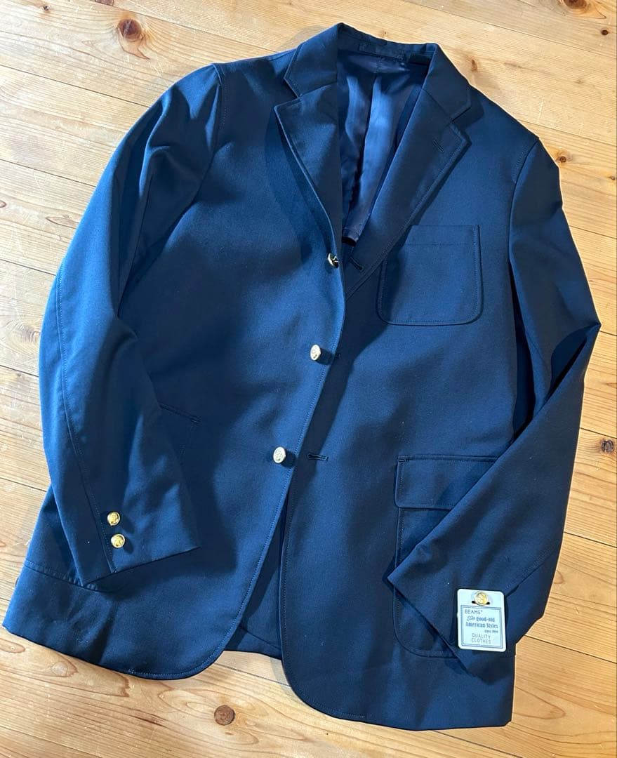 【新品】BEAMS 百名品 / 3B 紺ブレザー Combat Wool L