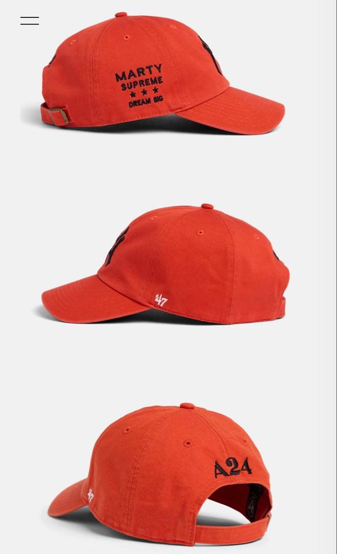 新品未使用　A24公式　Marty Supreme ’47 ベースボールキャップ