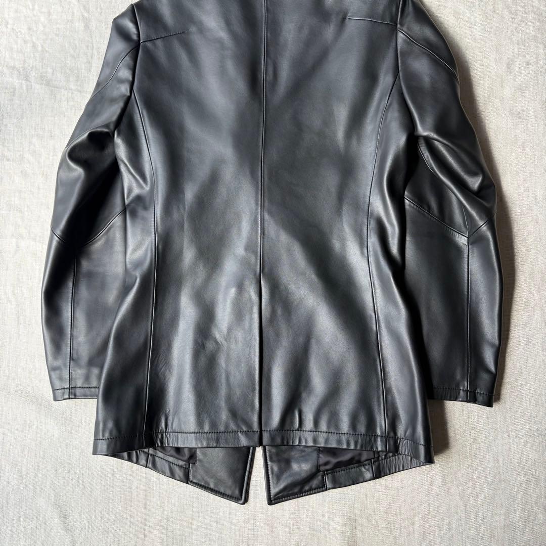 美品 TORNADO MART ストレッチ レザー テーラードジャケット 羊革