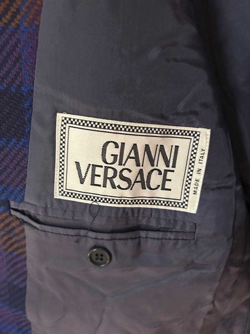 gianni versace ダブル　ジャケット　チェック