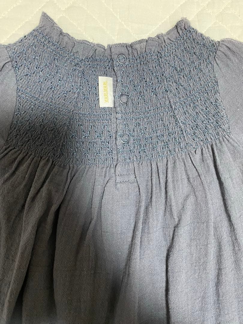 MARL MARL dress 3 shirring navy ワンピース