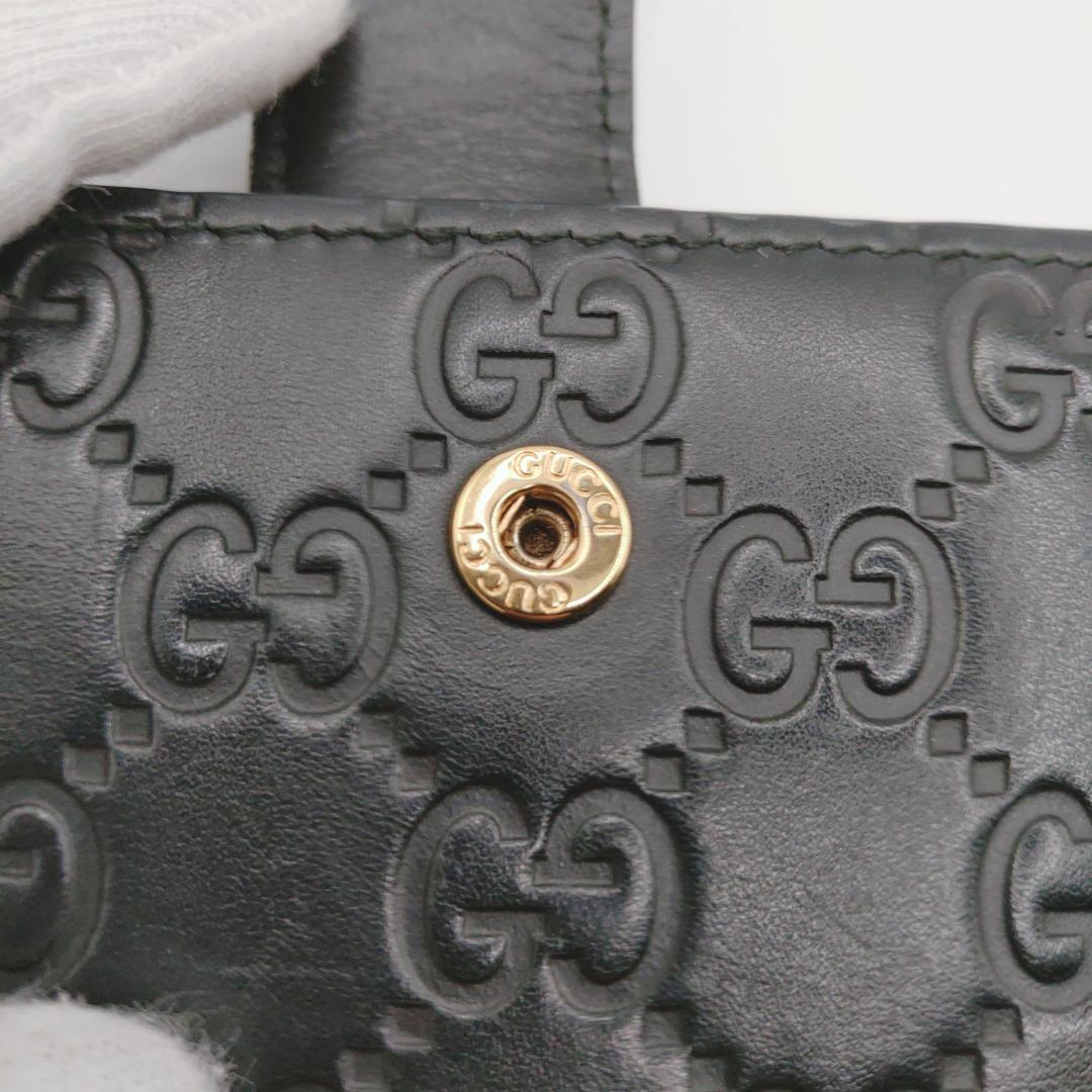 グッチ　GUCCIシマ　インターロッキングG　財布　2つ折り財布　レディース　黒