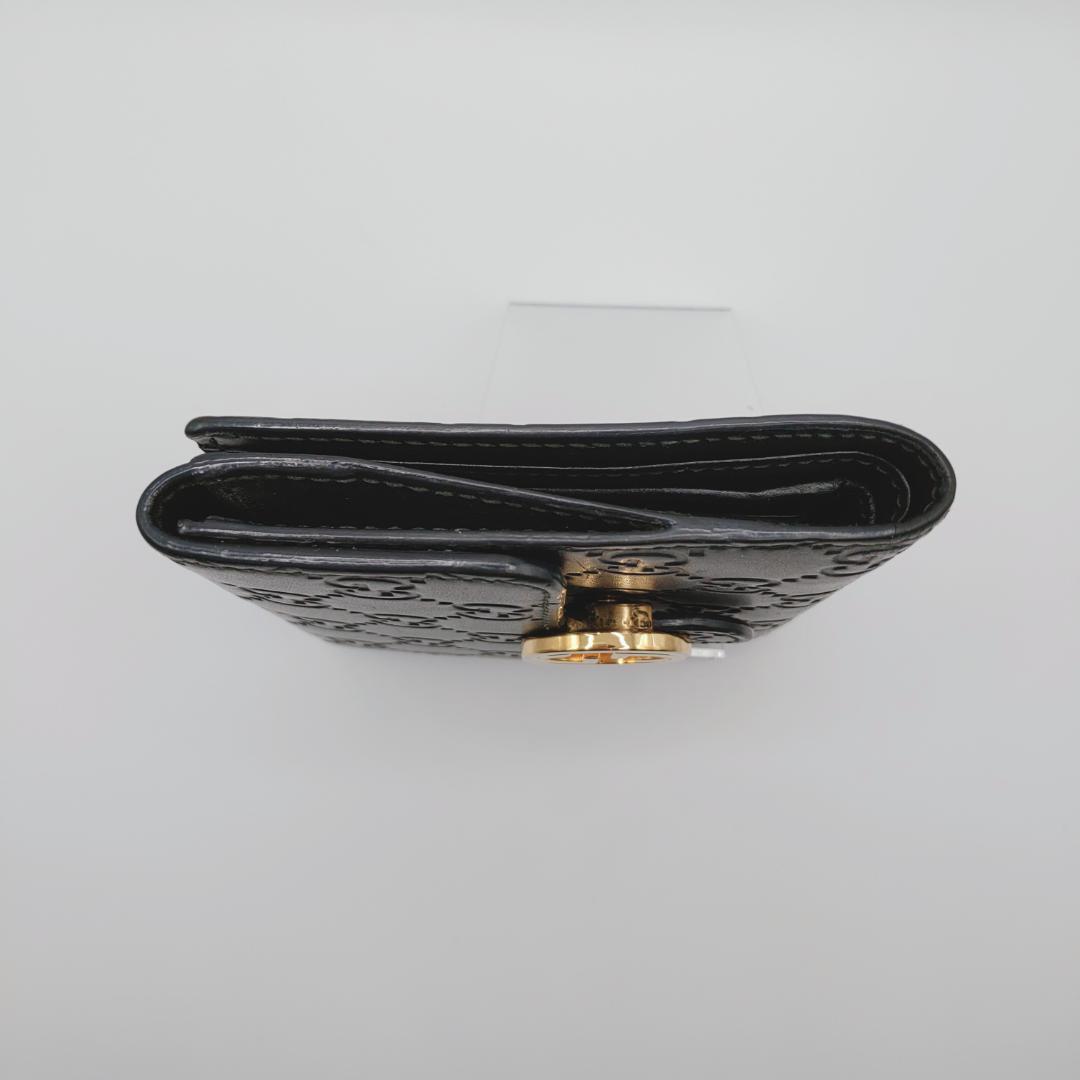 グッチ　GUCCIシマ　インターロッキングG　財布　2つ折り財布　レディース　黒