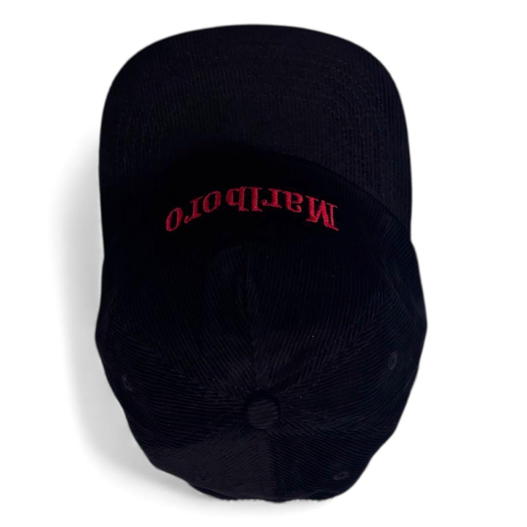 Marlboro マルボロ コーデュロイキャップ CAP ブラック 黒 赤刺繍