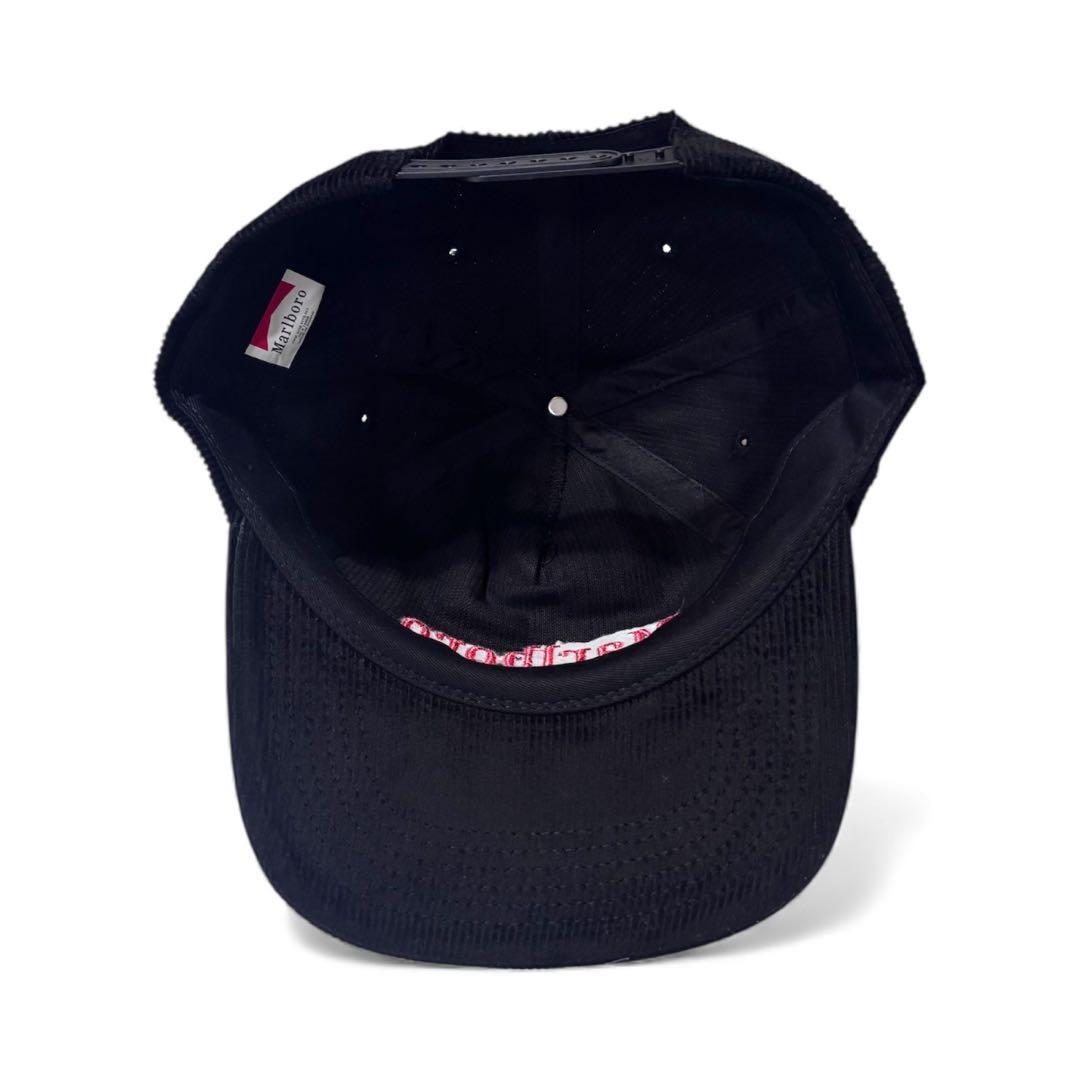 Marlboro マルボロ コーデュロイキャップ CAP ブラック 黒 赤刺繍