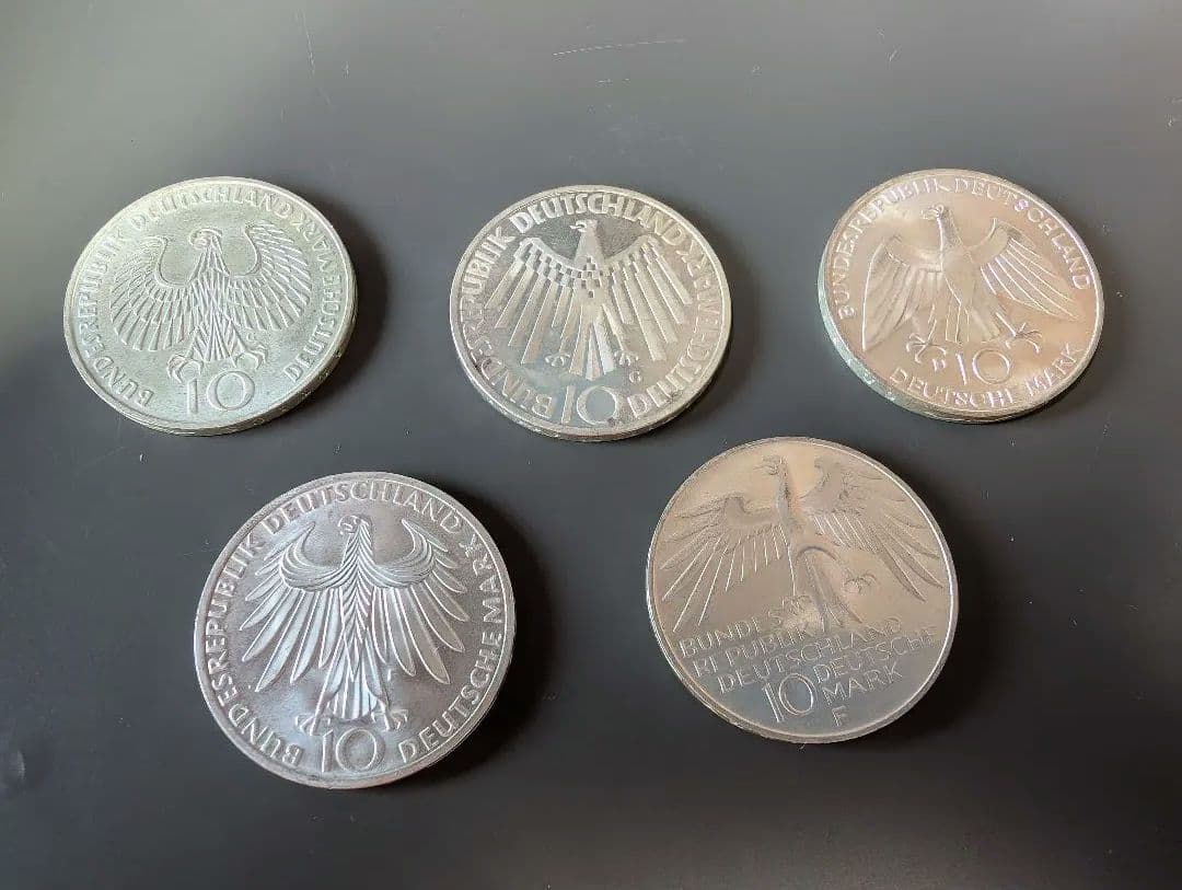 1972年ミュンヘンオリンピックの記念硬貨セット10マルク5枚
