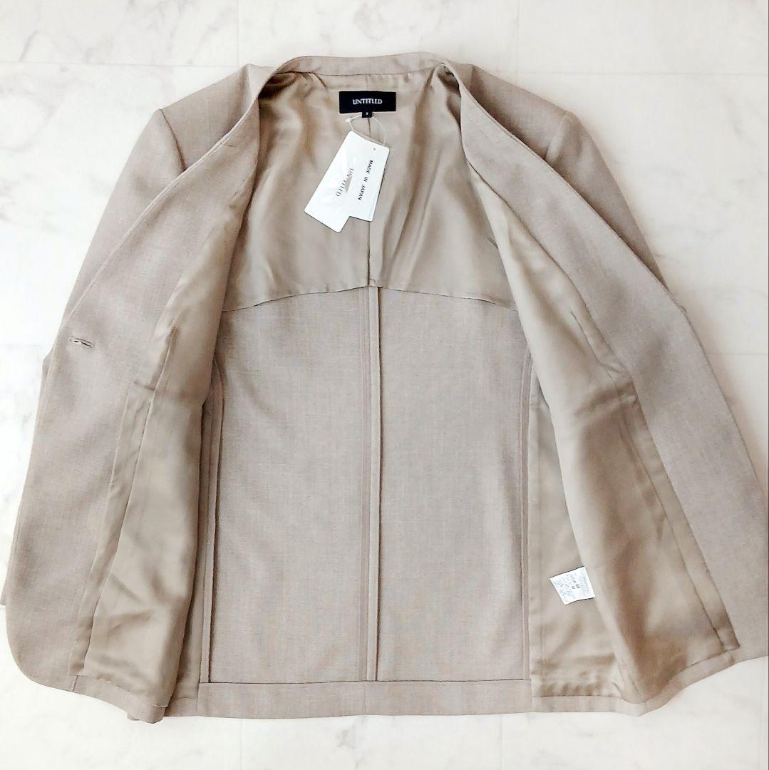 新品タグ付 アンタイトル 定価4万4千 リネンライク ノーカラージャケット L