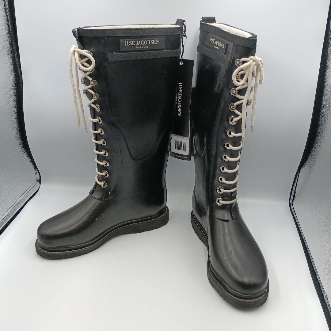 【新品・傷有】ILSE JACOBSEN レインブーツ レースアップ ２４cm