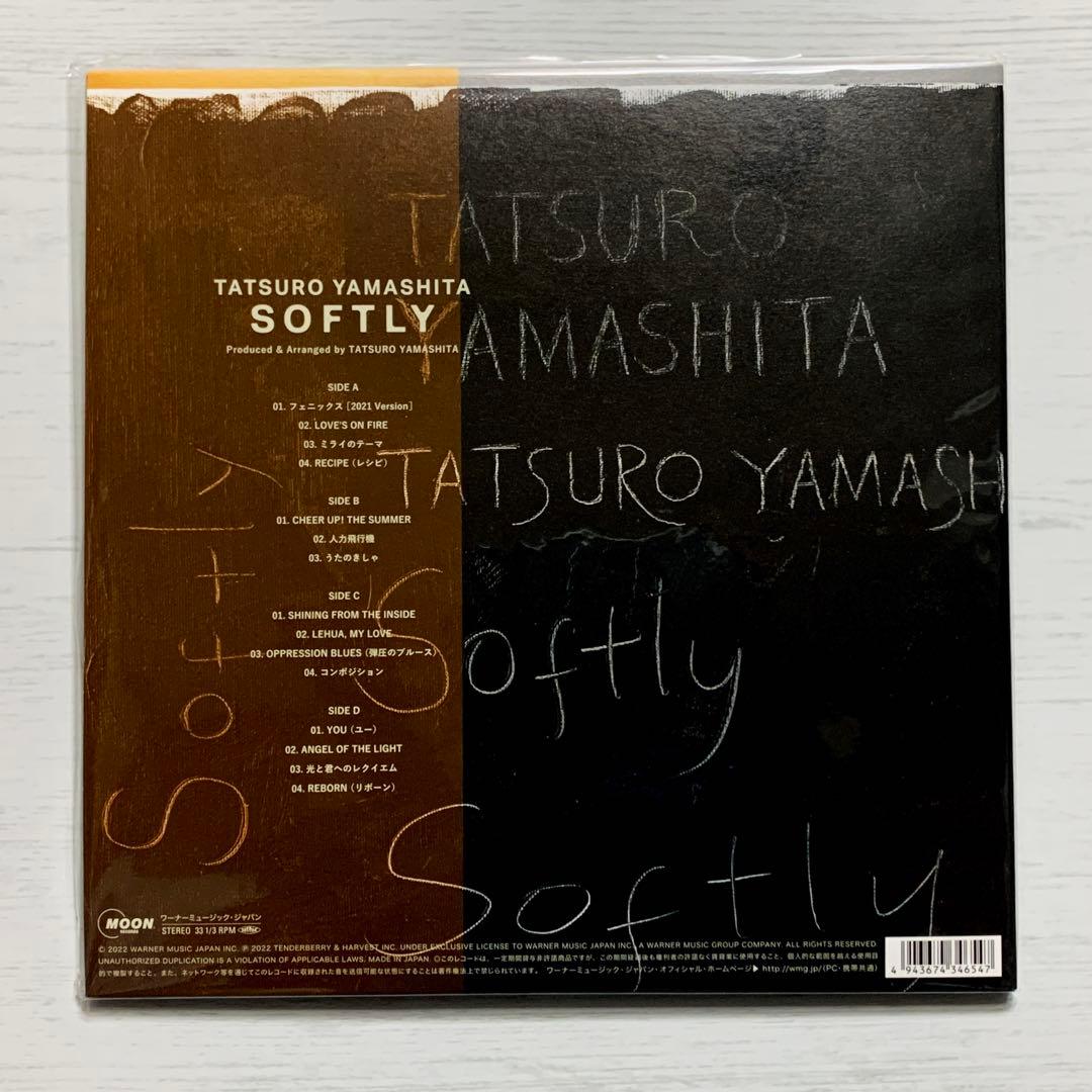 未開封未使用 2枚組LP『ソフトリー』山下達郎 サイン色紙付 SOFTLY