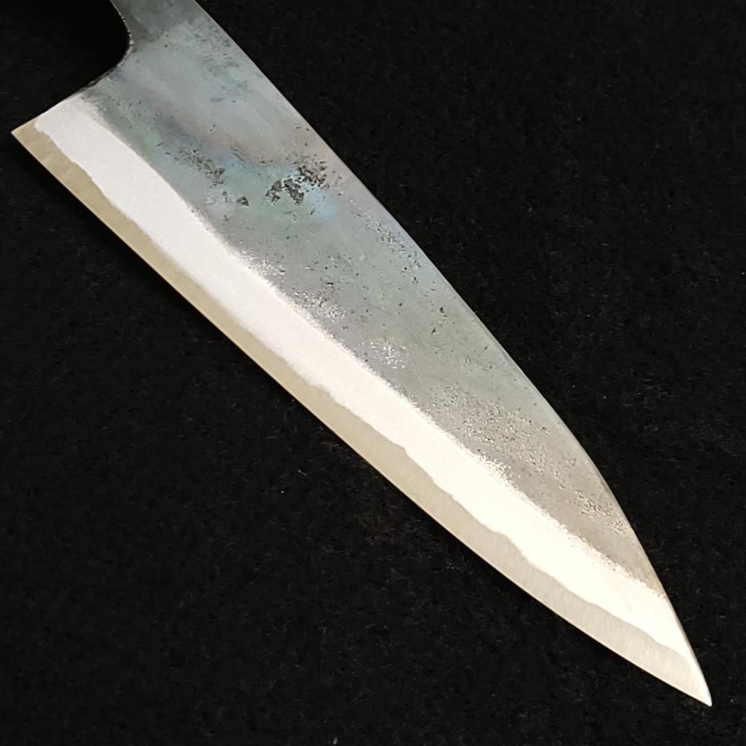 白紙1号 黒打 万能包丁 165㎜ G9386 栗柄 月光作 手作り １点物