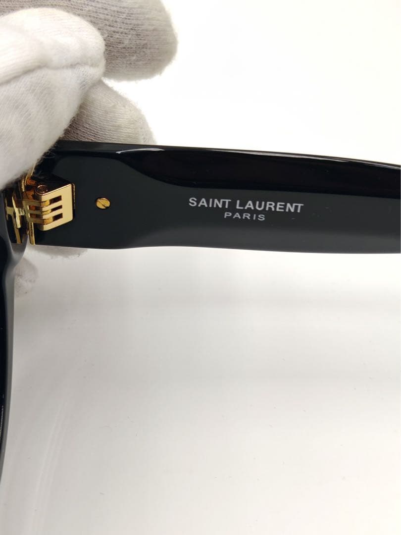 SAINT LAURENT サングラス キャットアイ 黒×ゴールド　美品