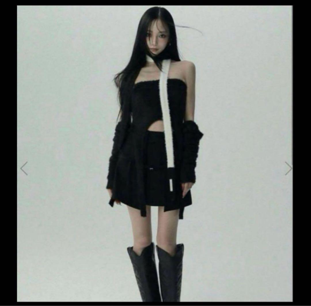 トップス melt the lady contrast gartertops