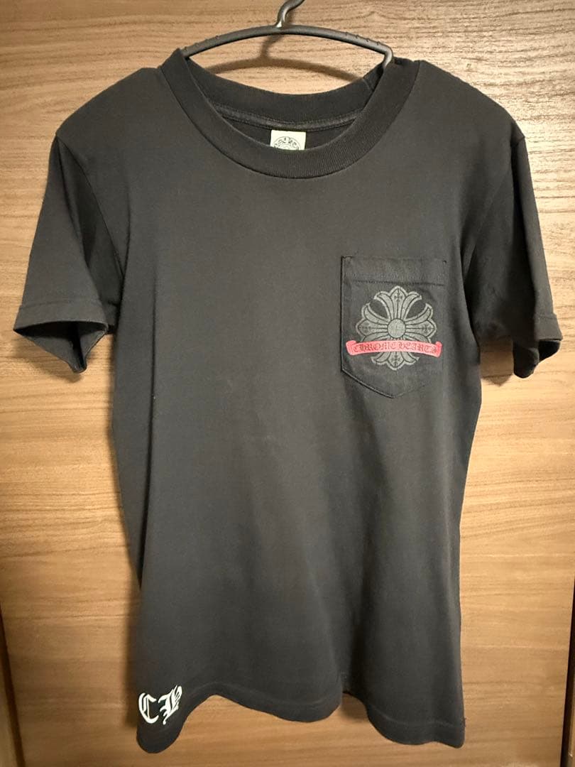クロムハーツ　赤CHプラス　スクールラベル　プリント　Tシャツ