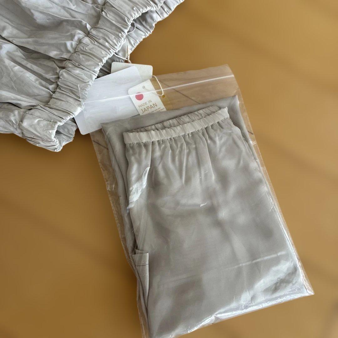【タグ付新品】かぐれ　コットンクリンクルスカート　グレー