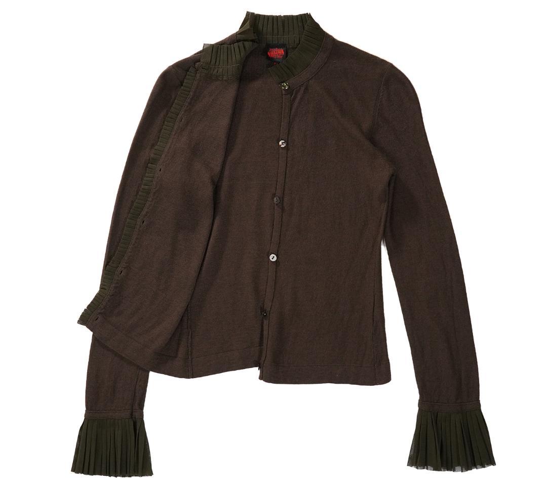 Jean Paul Gaultier ウール レーヨン フリル カーディガン