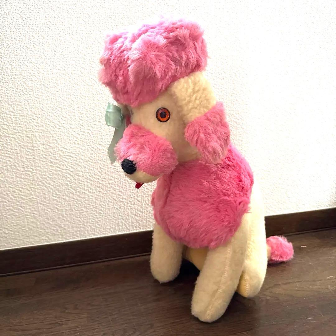 ヴィンテージ　ピンクのプードルぬいぐるみ