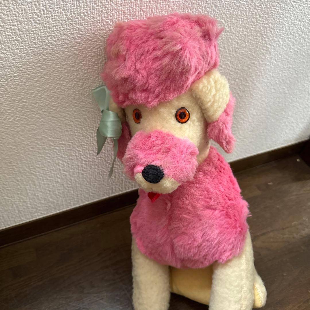 ヴィンテージ　ピンクのプードルぬいぐるみ