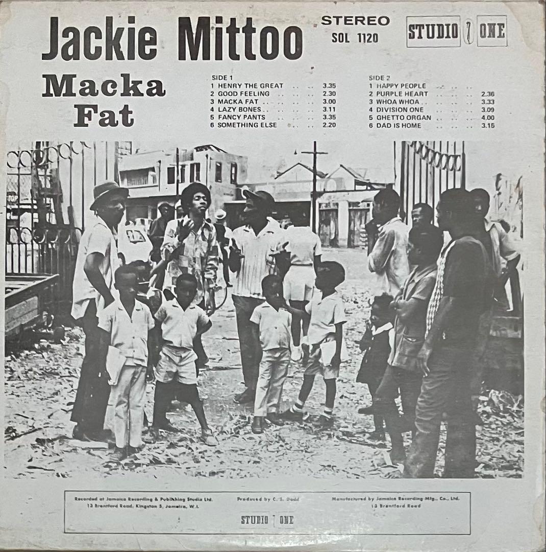 Jackie Mittoo - Macka Fat レゲエ