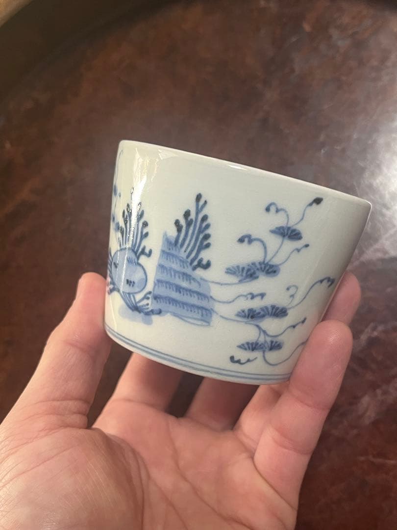 古伊万里　無傷完品　海底　貝　海藻　そば猪口　蕎麦猪口　そばちょこ　コレクション