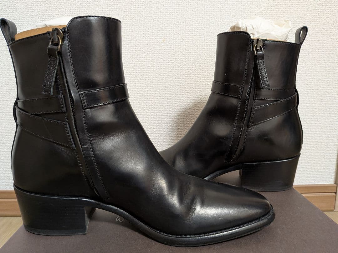 SARTORE サイドジップ ショートブーツ ローヒール レザー 23.5