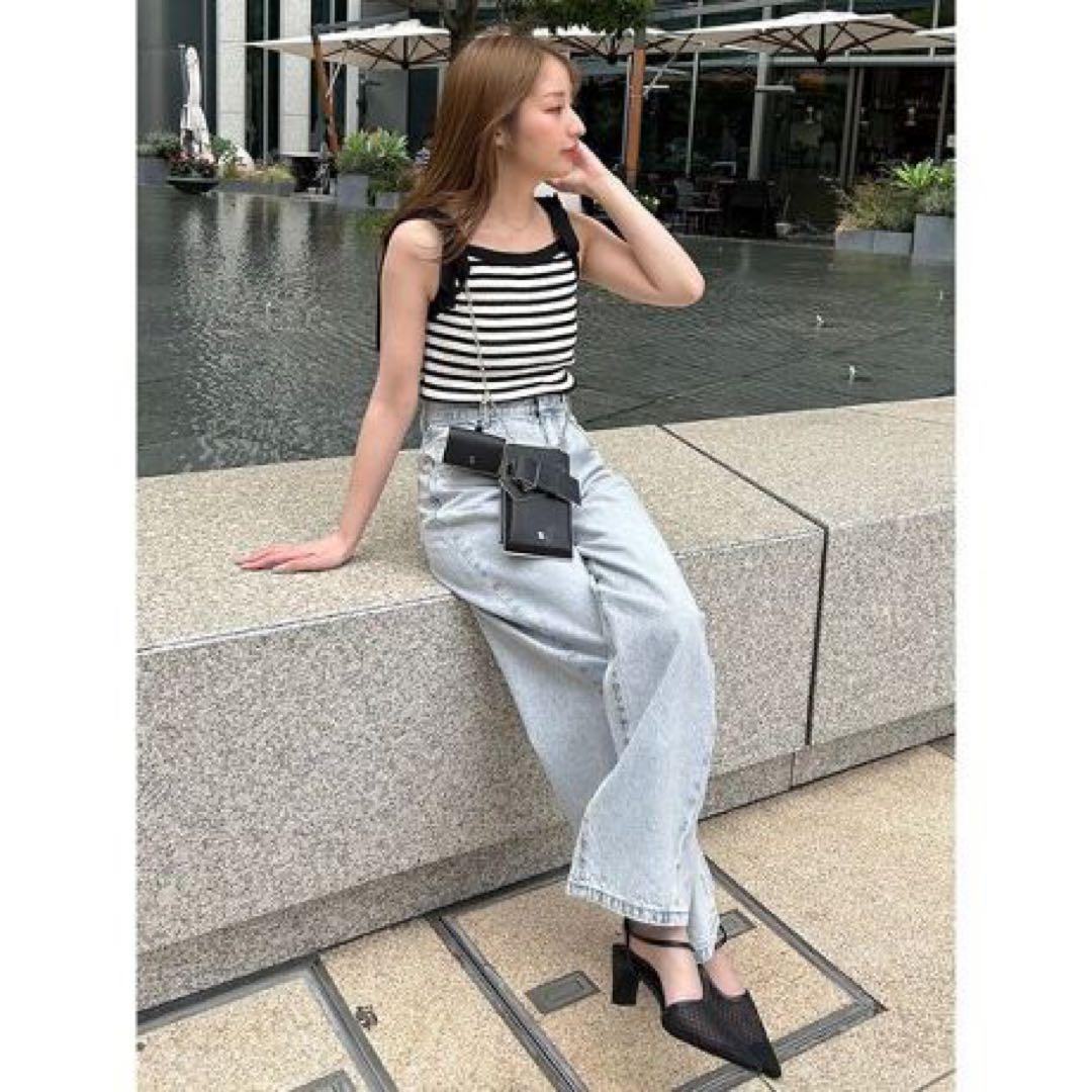 【美品】FRAY I.D ハイウエストワイドデニムパンツ