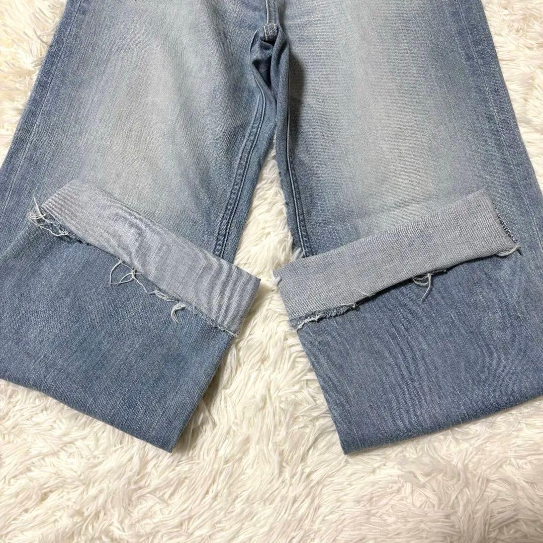 YANUK Lilith ワイド ストレート デニム パンツ USED加工 24