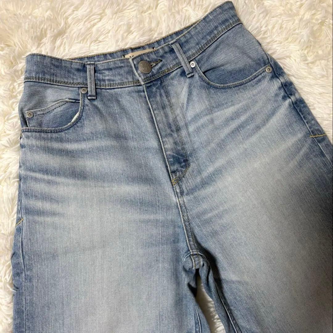 YANUK Lilith ワイド ストレート デニム パンツ USED加工 24